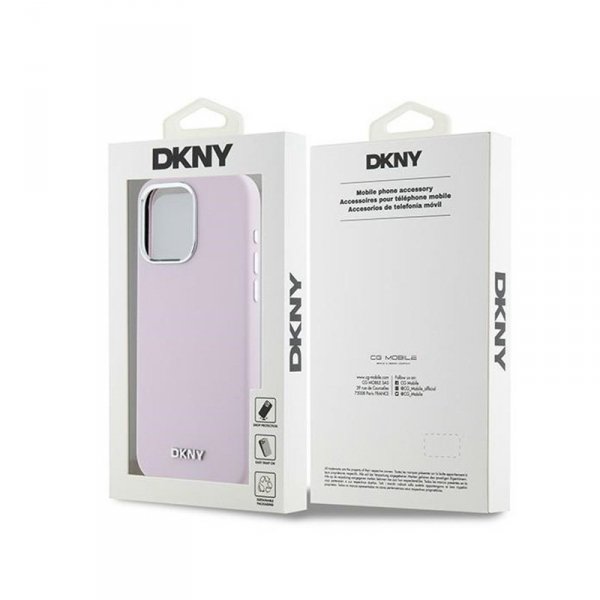 DKNY Liquid Silicone Small Metal Logo MagSafe - Etui iPhone 14 Pro Max (różowy)
