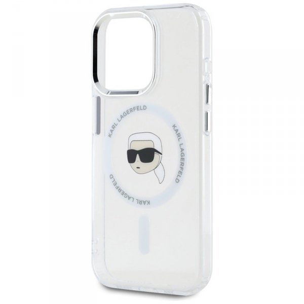 Karl Lagerfeld IML Metal Karl Head MagSafe - Etui do iPhone 15 Pro Max (biały)