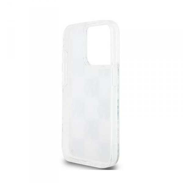 DKNY Liquid Glitter Multilogo - Etui iPhone 15 Pro (biały)