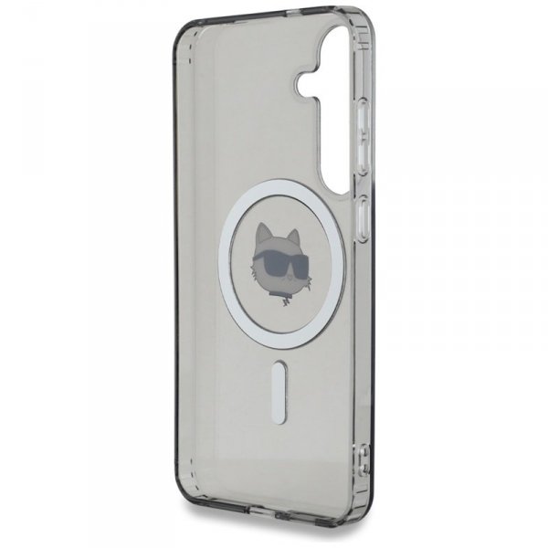 Karl Lagerfeld Button Choupette Head Printed Logo MagSafe - Etui Samsung Galaxy S25 (czarny)