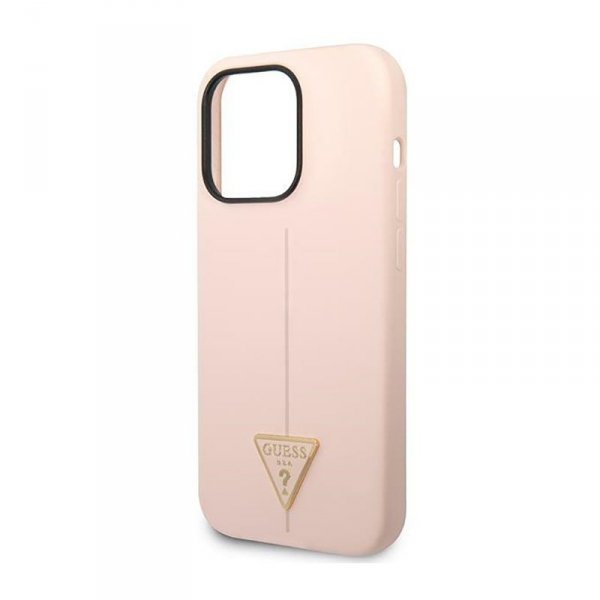 Guess Silicone Triangle Logo - Etui iPhone 14 Pro (różowy)