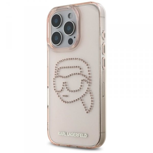 Karl Lagerfeld IML Rhinestones Karl Head - Etui do iPhone 16 Pro (różowy)