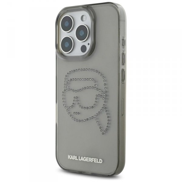 Karl Lagerfeld IML Rhinestones Karl Head - Etui do iPhone 16 Pro (czarny)