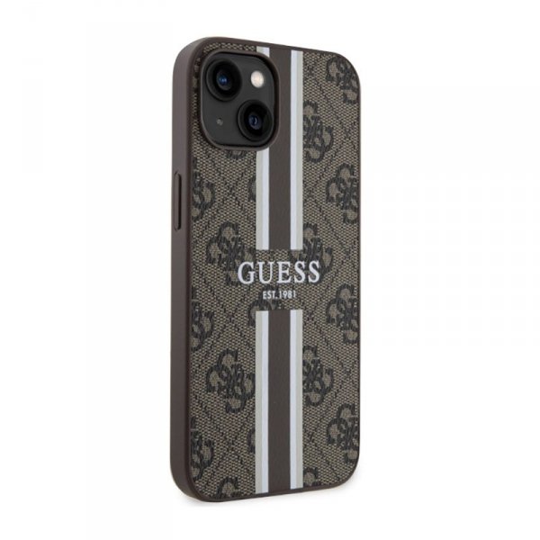 Guess 4G Printed Stripes MagSafe - Etui iPhone 14 (Brązowy)