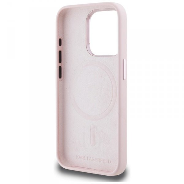 Karl Lagerfeld Silicone Shadow Metal Initial MagSafe - Etui do iPhone 15 Pro Max (różowy)