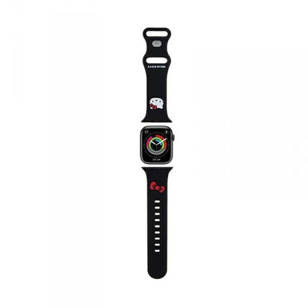 Hello Kitty Silicone Kitty Head - Pasek do Apple Watch 38/40/41 mm (czarny)