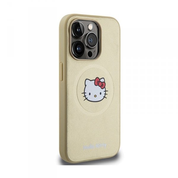 Hello Kitty Leather Kitty Head MagSafe - Etui iPhone 13 Pro Max (złoty)