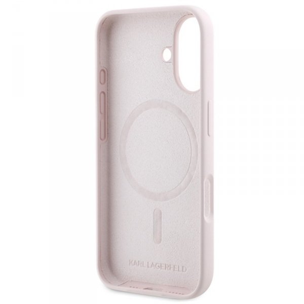 Karl Lagerfeld Silicone Karl & Choupette Ring MagSafe - Etui iPhone 16 (różowy)