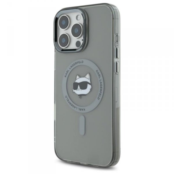 Karl Lagerfeld IML Metal Choupette Head MagSafe - Etui iPhone 16 Pro (czarny)