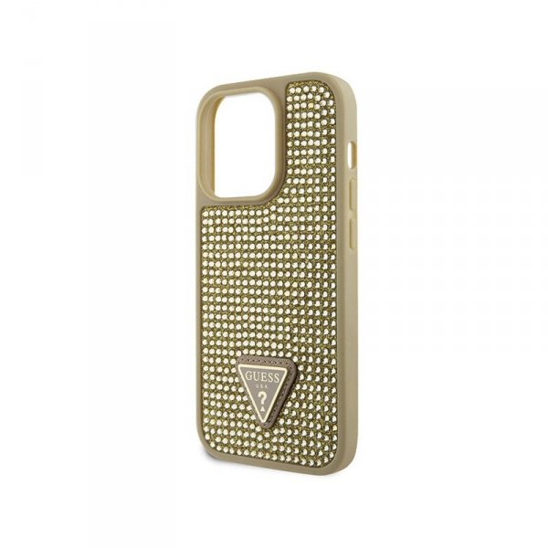 Guess Rhinestone Triangle - Etui iPhone 14 Pro (złoty)