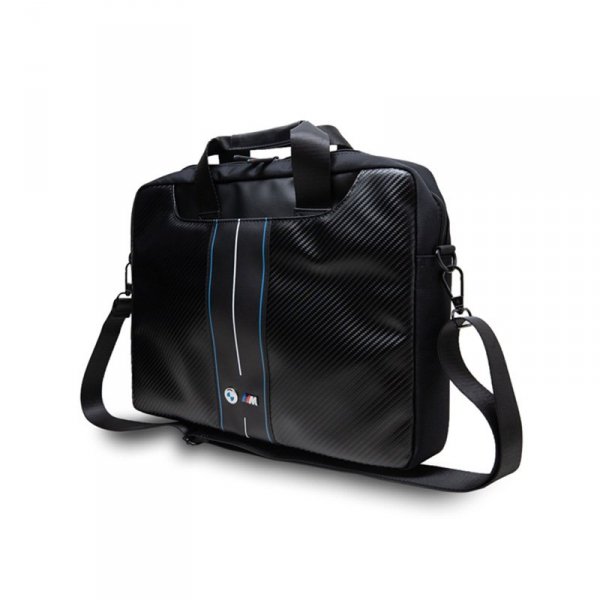 BMW Carbon Blue Stripes - Torba na notebooka 16&quot; (czarny)