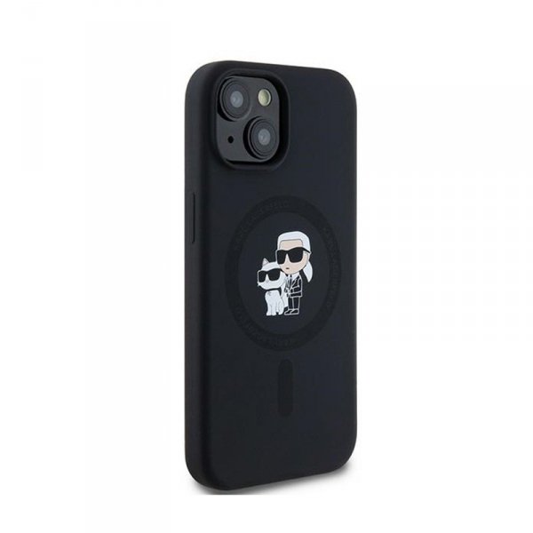 Karl Lagerfeld Silicone Karl & Choupette MagSafe - Etui iPhone 15 Plus / 14 Plus (czarny)