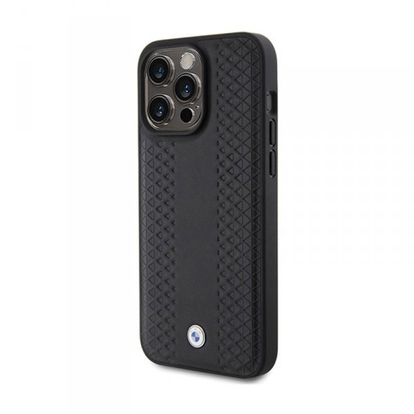 BMW Leather Diamond Pattern - Etui iPhone 15 Pro (czarny)
