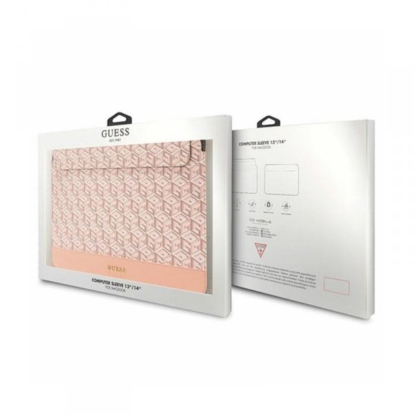 Guess GCube Stripes Computer Sleeve - Etui na notebooka 14&quot; (Różowy)