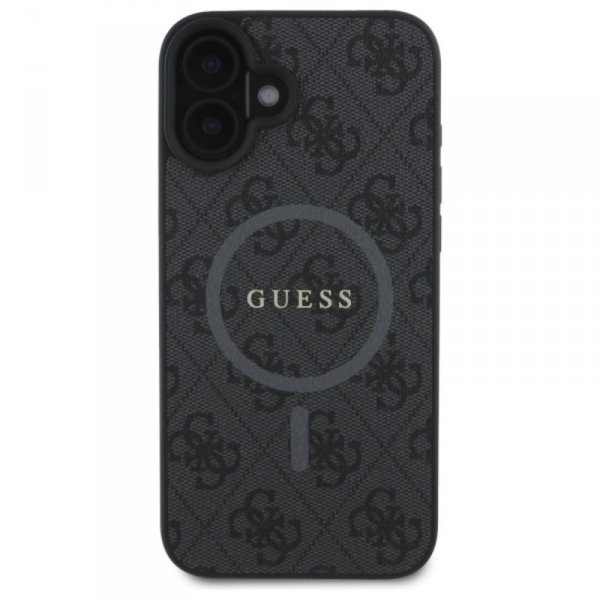 Guess 4G Ring Classic Logo MagSafe - Etui iPhone 16 (czarny)