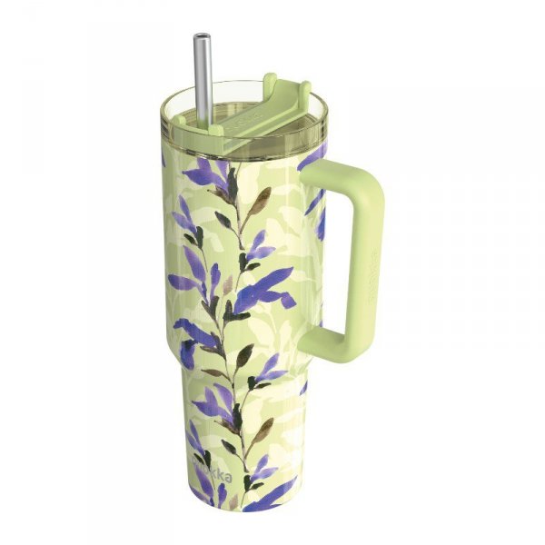 Quokka Stream - Kubek termiczny ze stali nierdzewnej 1200 ml ze słomką (Matcha)
