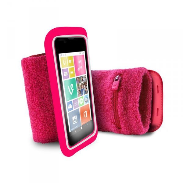PURO Running Band - Uniwersalna frotka do biegania do smartfonów max 4.3&quot; + key pocket (różowy)