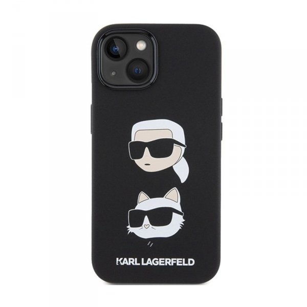 Karl Lagerfeld Silicone Karl & Choupette Heads - Etui iPhone 15 Plus (czarny)