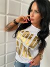 Wyprzedaż M CZARNA T-shirt ze złotym nadrukiem GOLD GIRL L-106