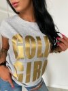 T-shirt ze złotym nadrukiem GOLD GIRL L-106