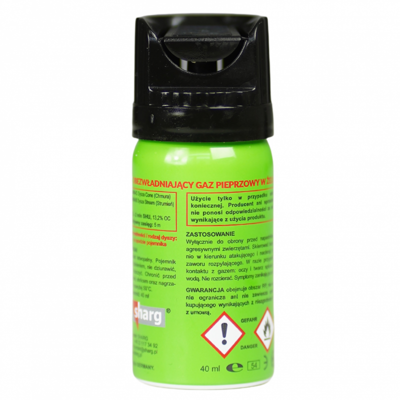 Sharg Gaz pieprzowy Defence Green Gel 10040-C 40 ml - stożek