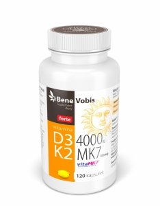 Bene Vobis - Witamina D3 FORTE 4000IU + K2 MK7 (vitaMK7®) 100mcg - 120 kaps. 