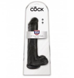 King Cock 13 Cock with Balls Black