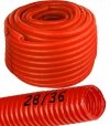 Peszel rura karbowana 28/36mm 50m czerwona do rur pex pp kabli przewodów 320N osłonowa