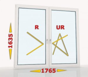 Okno PCV 1765x1635 R+UR prawe białe