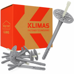 Kołki do styropianu Klimas LTX 10x180 200szt łącznik izolacji termicznej wkręt met