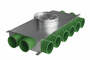 Rozdzielacz płaski dziesięcio-króćcowy SK 10x75/200/GM samouszczelniający do rekuperacji