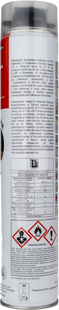 Piana Fischer LETNIA 750ml pianka montażowa pistol