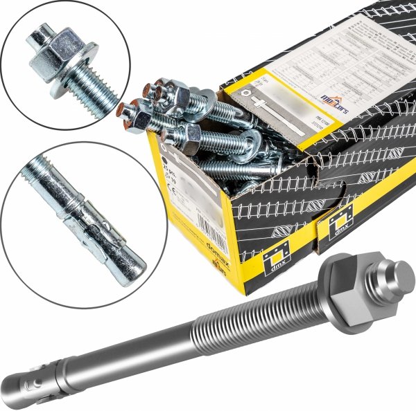 Kotwa do betonu M16x220 stalowa ekspresowa rozporowa pierścieniowa 10szt kotwy