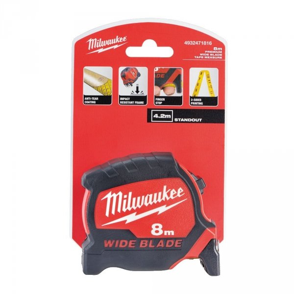 Miara Milwaukee Taśma miernicza Premium Wide 8 m