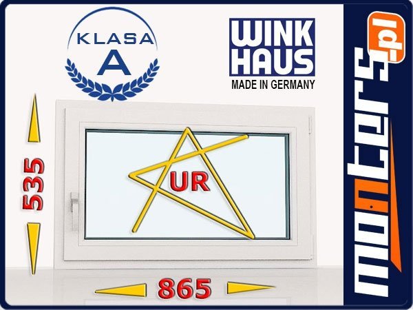Okno PCV 865x535 uchylno-rozwierne prawe białe