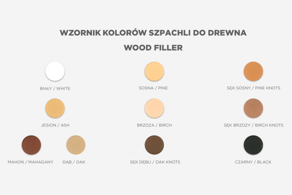 Szpachla do drewna JESION 500g kit szpachlówka WOOD FILLER