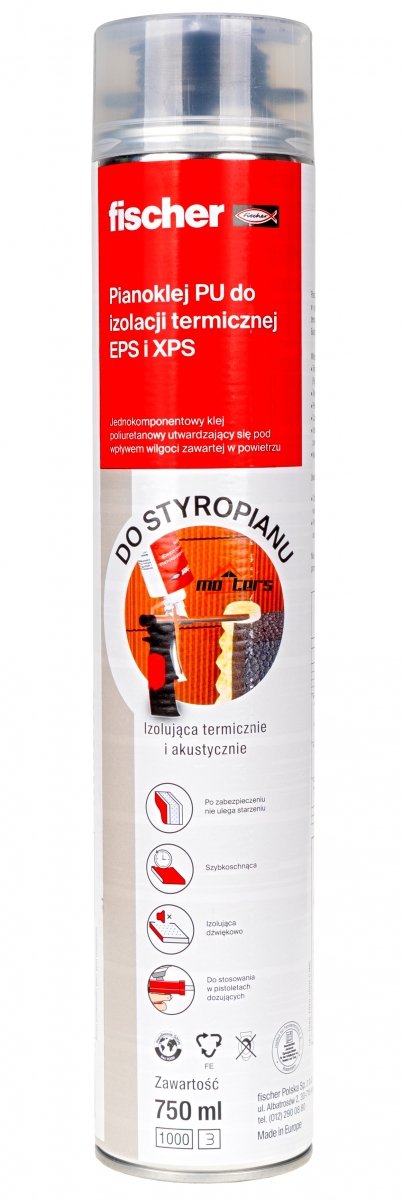 Klej do styropianu styroduru XPS do dociepleń PUP P750 Fischer PIANA PIANOKLEJ MOCNY pianka