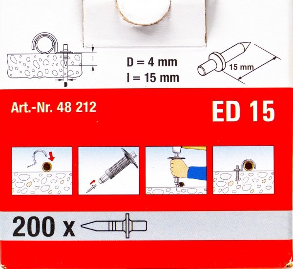 ED 15 Gwóźdź wbijany Fischer 200szt