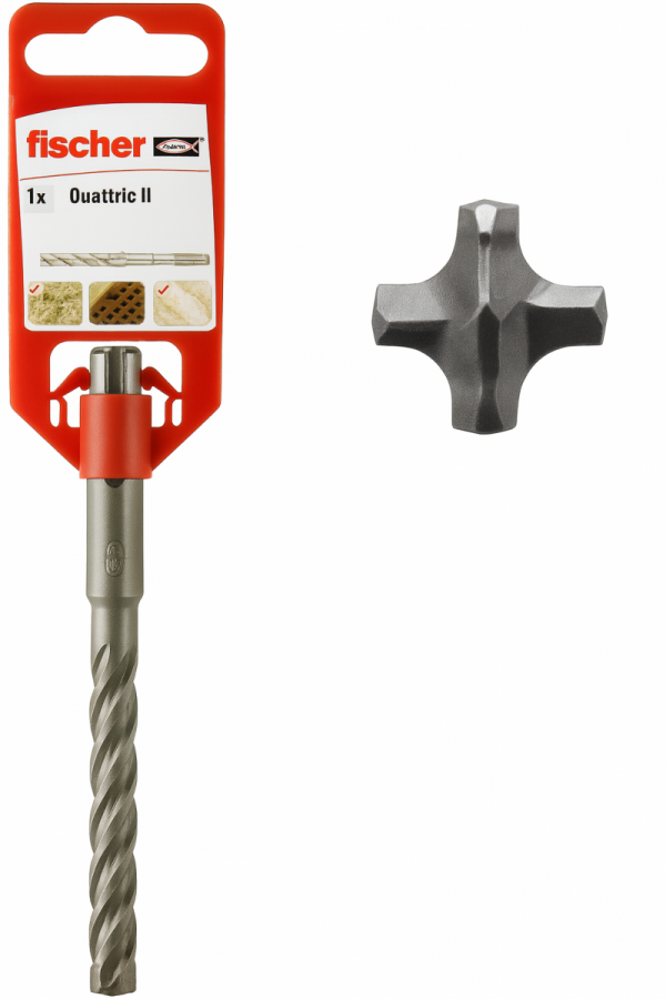 Fischer Quattric II 10/300/365 wiertło udarowe sds+ plus do betonu żelbetu