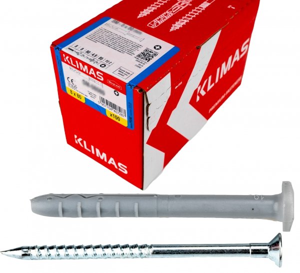 200x Kołki szybkiego montażu kołek z kołnierzem 6x40 KLIMAS SM6x40K Wkręt-met