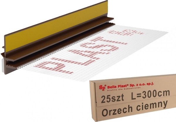 25x Listwa przyokienna Apu siatka 6/3 3m Orzech