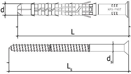Kołki ramowe rozporowe 10x180 KLUCZ+TX torx 25szt