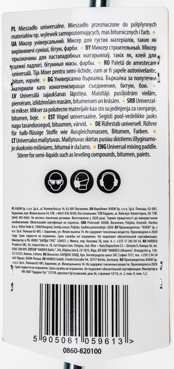 Mieszadło malarsko-tynkarskie SDS+ 100x600mm UNIW