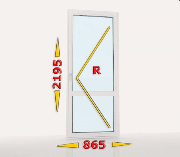Drzwi balkonowe PCV 865x2195 rozwierne prawe białe