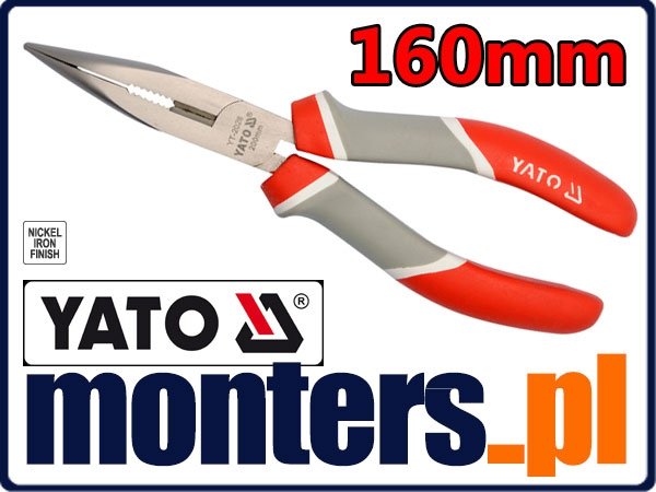 Szczypce wydłużone wygięte cęgi 160mm YATO 2026