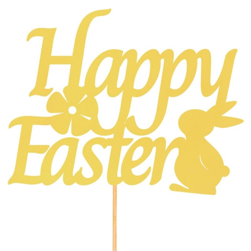 Topper Happy Easter Jasno Żółty [ Komplet 10 sztuk ]