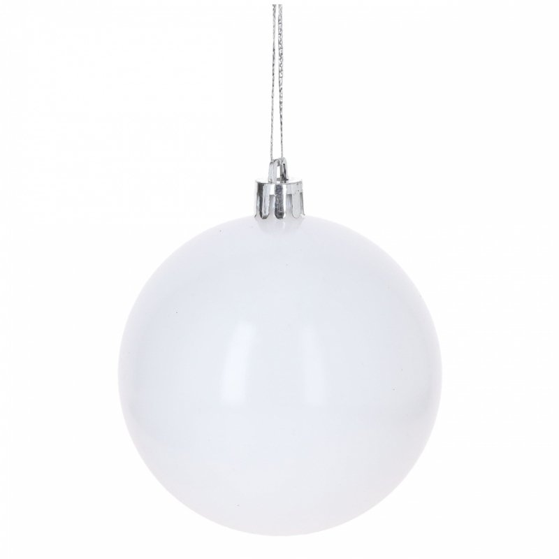 Bombki 12szt 6cm Białe KR1205D [5op]