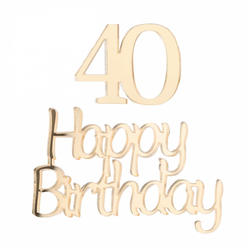 Napis Happy Birthday+40 Plexi [10kompletów]