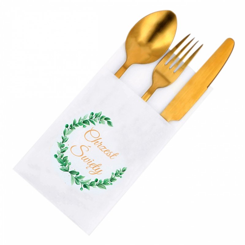 Pokrowce Na Sztućce Chrzest Święty Listki [30-opak]