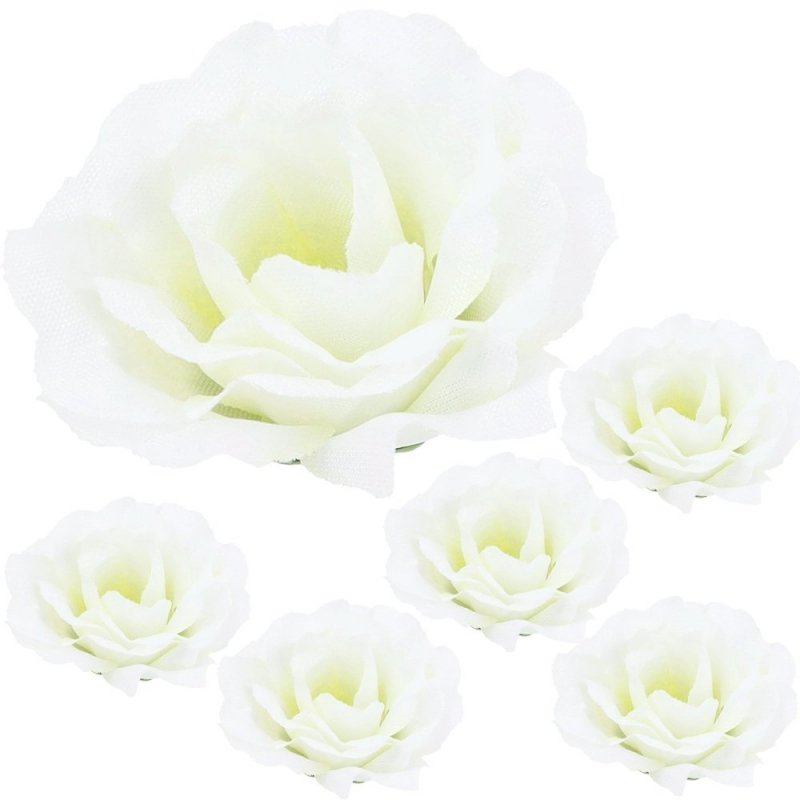 Główka Róża 6szt Biel [20opak]